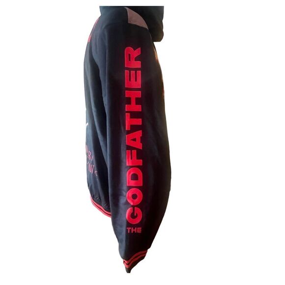 Members Only “ The God Father” Black Full Graphics Hoodie Sz L - Picture 3 of 8